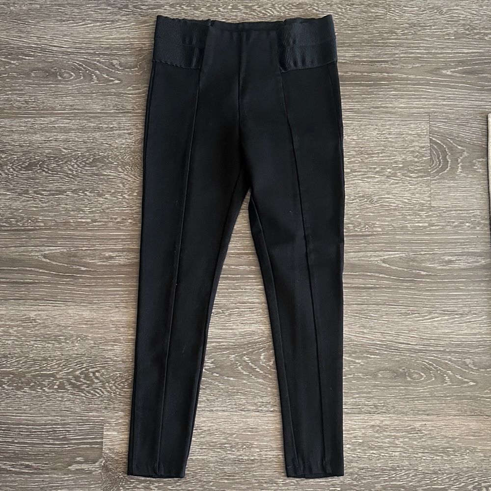 Zara Basics Black Ribbed Waistband Skinny Jegging Trousers